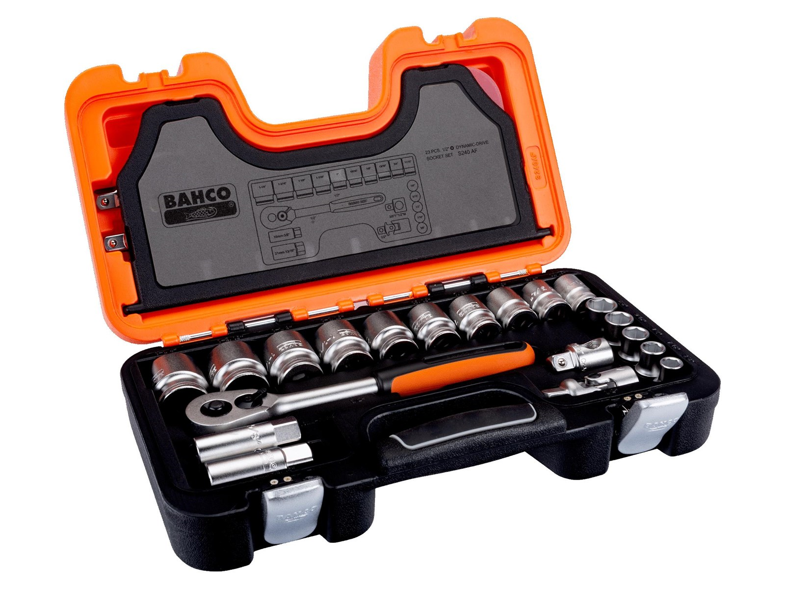 BAHCO 1/2 socket set 23 pcs inch 3/8-1.1/4