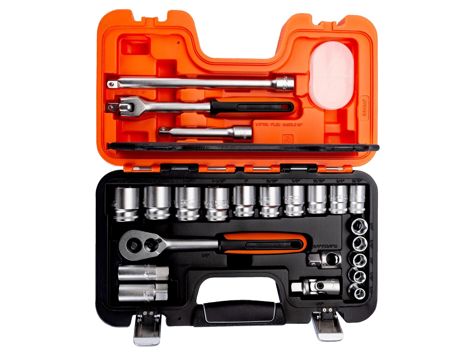 BAHCO 1/2 socket set 23 pcs inch 3/8-1.1/4