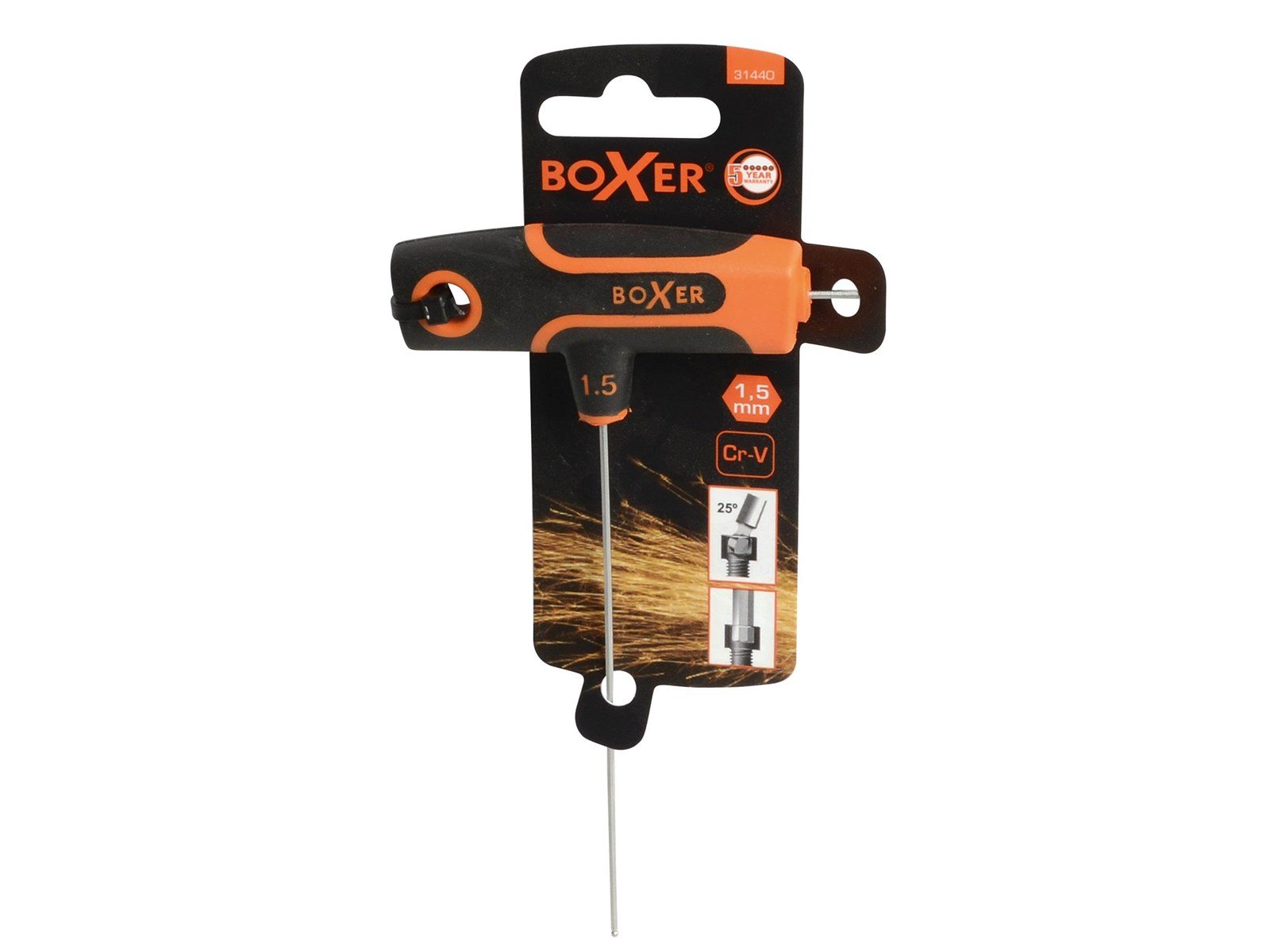 Boxer T-handle ball end hex key – 1.5 mm