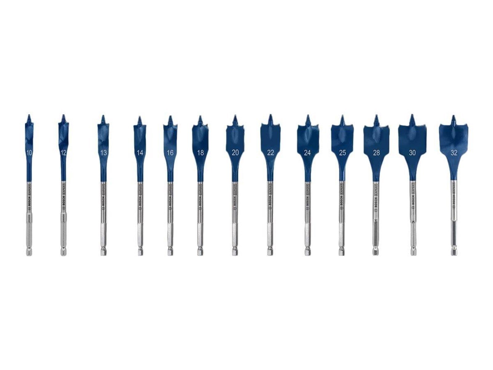 Bosch Flat Milling Drill Bit Set Self-Cut 10-32 mm 13 Bits