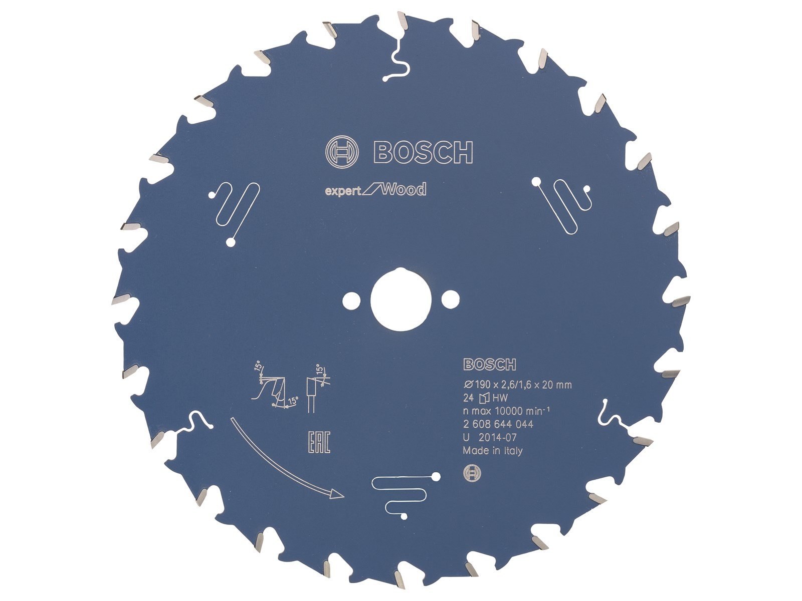 Bosch RUNDSAVKLINGE 190X20X2.6MM 24T EXP WOOD