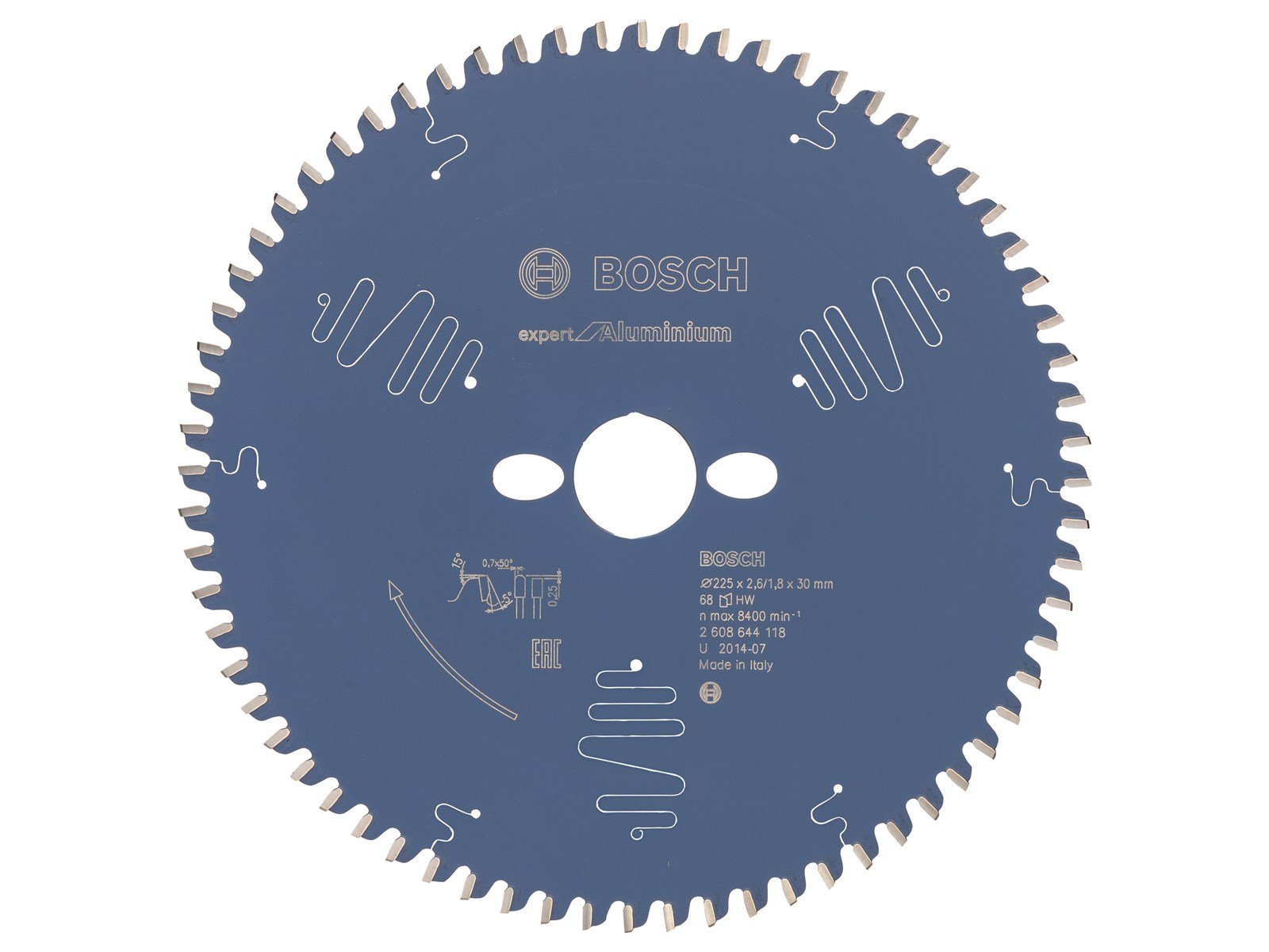 Bosch RUNDSAVKLINGE 225X30X2.6MM 68T EXP ALU