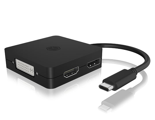 Adaptateur IcyBox 4 en 1 Adaptateur vidéo USB-C -&gt; VGA/HDMI/DVI-D