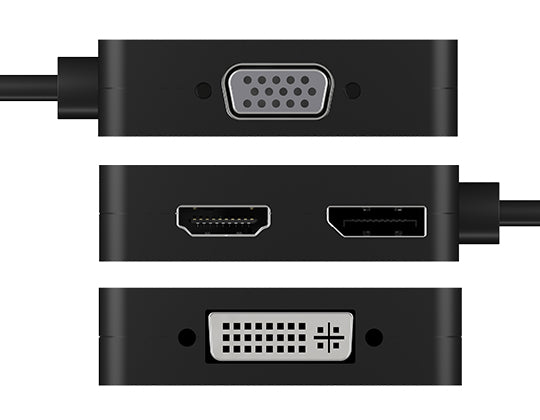 Adaptateur IcyBox 4 en 1 Adaptateur vidéo USB-C -&gt; VGA/HDMI/DVI-D