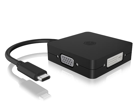 Adaptateur IcyBox 4 en 1 Adaptateur vidéo USB-C -&gt; VGA/HDMI/DVI-D