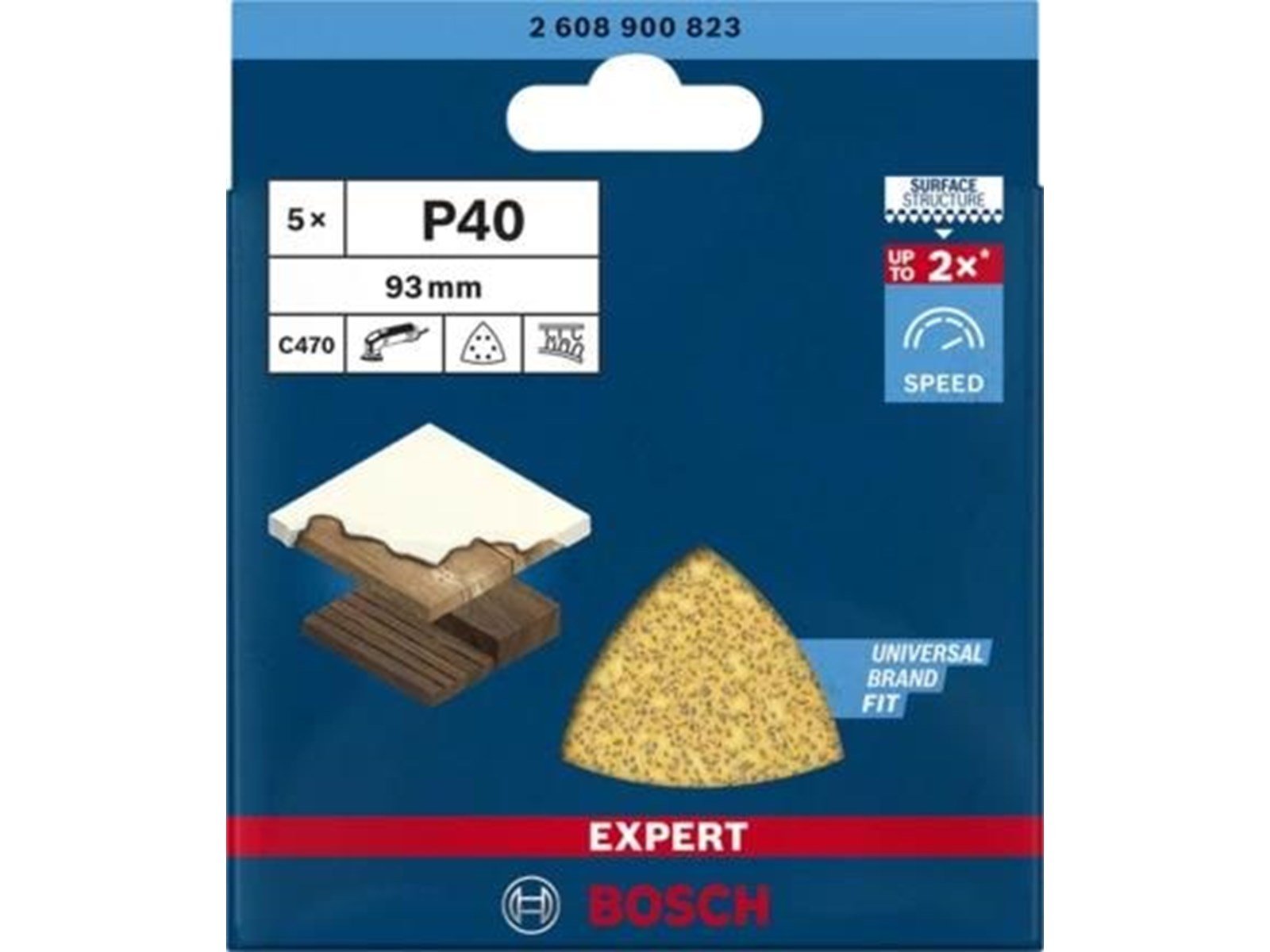 Bosch SLIBEBLAD DELTA 93MM K40 6H 5 STK