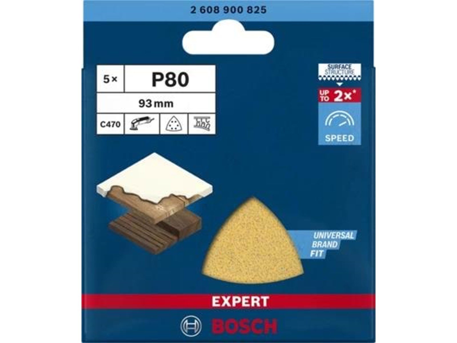 Bosch SLIBEBLAD DELTA 93MM K80 6H 5 STK