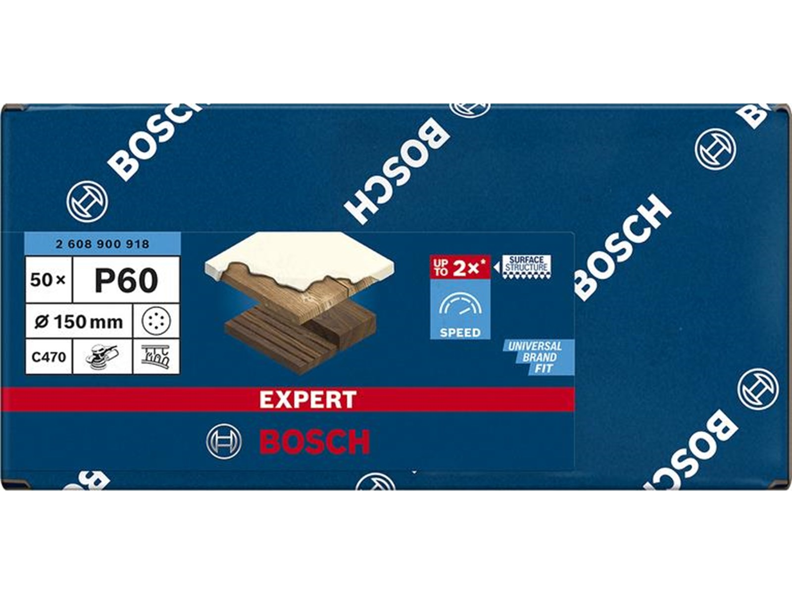 Bosch SLIBEBLAD EXC 150MM K60 6H 50 STK