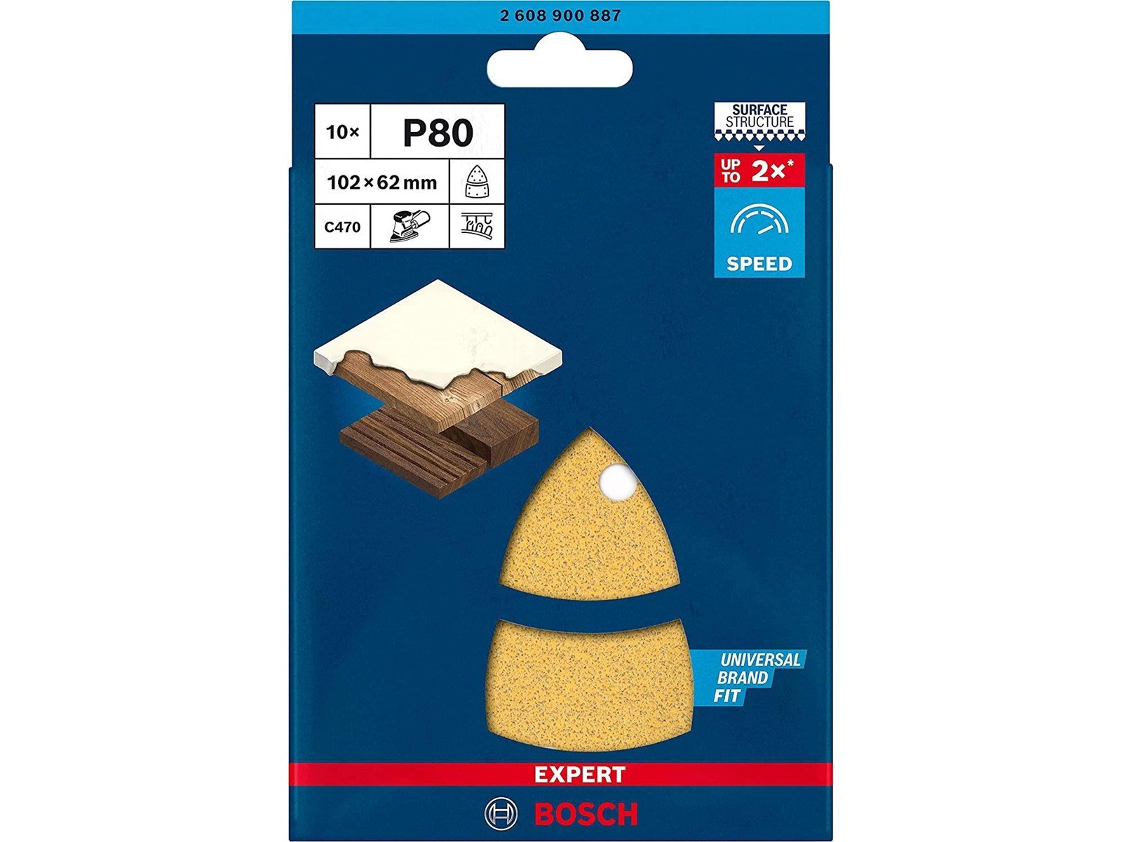 Bosch SLIBEBLAD PLAN 102X62 93MM K80 10 STK