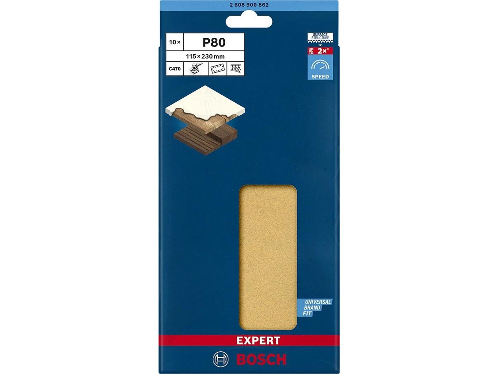 Bosch SLIBEBLAD PLAN 115X230MM K80 14H 10 STK