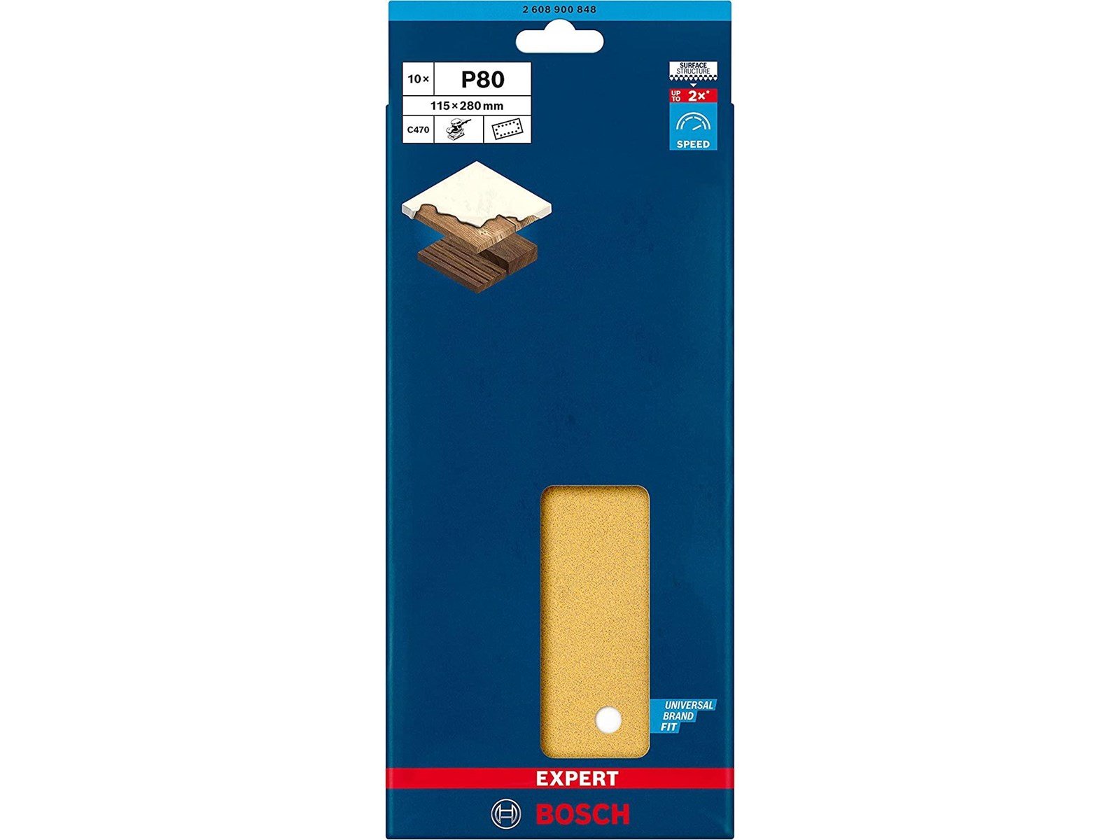 Bosch SLIBEBLAD PLAN 115X280MM K80 14H 10 STK