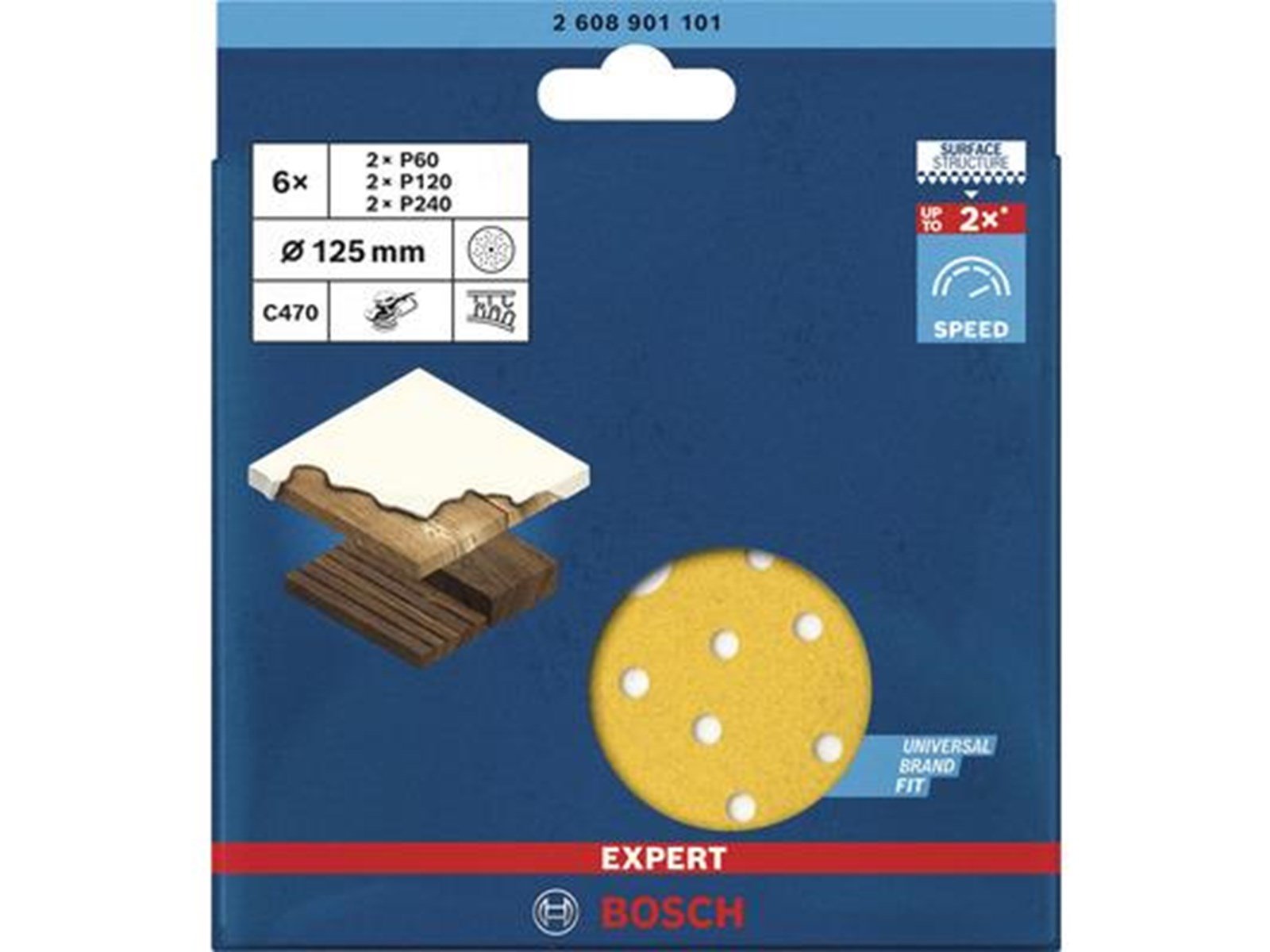 Bosch sanding blade set exc 125mm multi 6 pcs