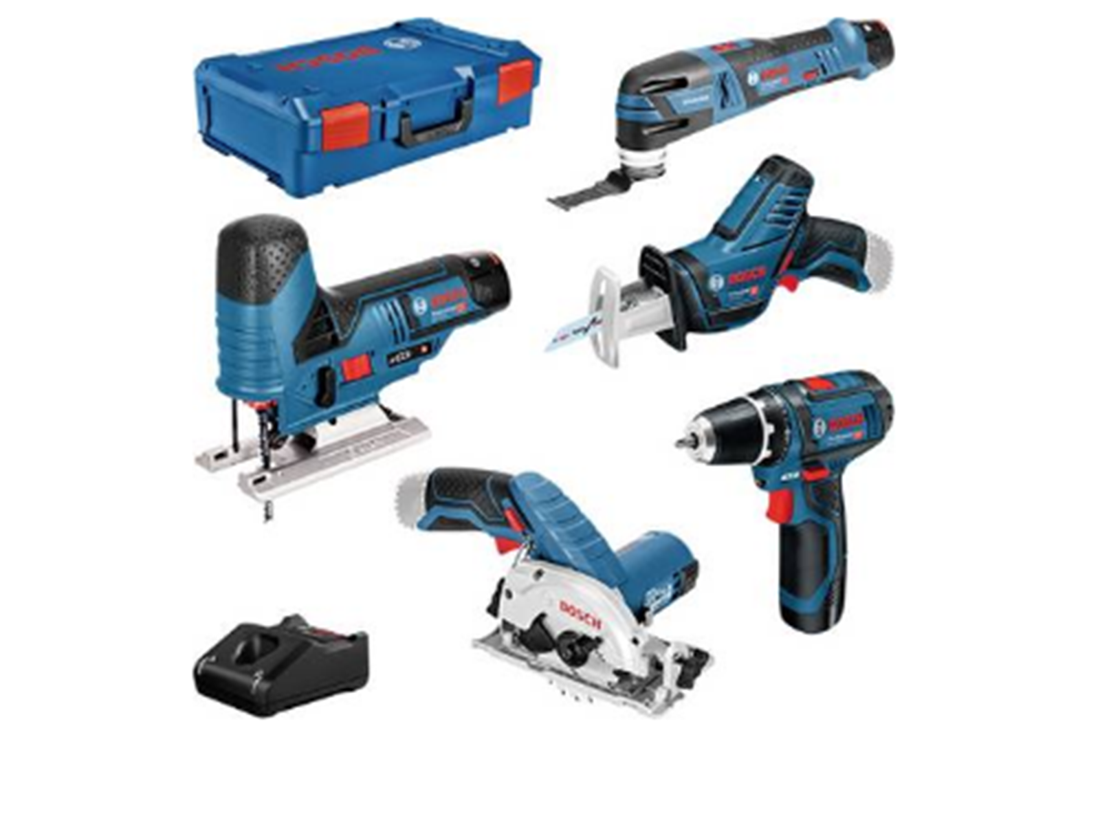 Bosch Professional 5 TOOL KIT 12V GSR/GST/GOP/GKS/GSA 3X3 XLB