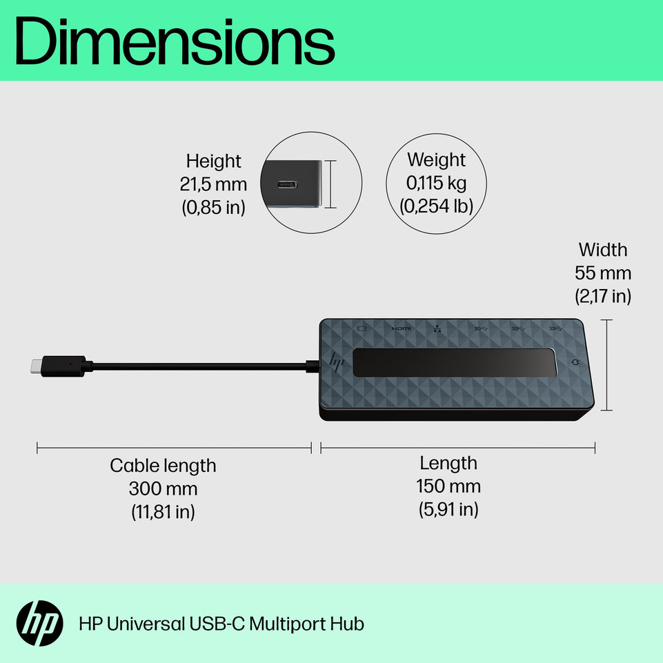 HP Notebook Dockingstation USB-C Universal Multi HUB 50H55AA