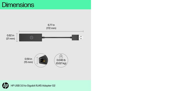 HP Adapter USB-A -> Gig RJ45 Adapter G2