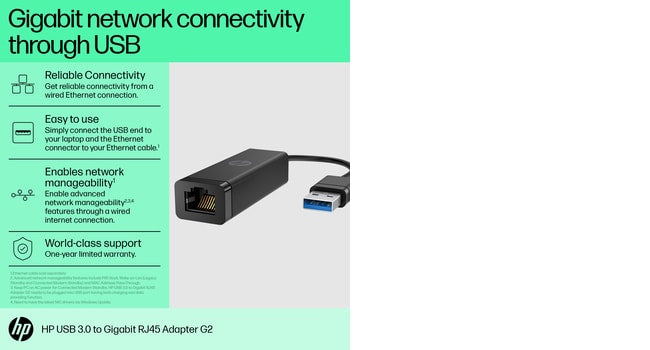 HP Adapter USB-A -> Gig RJ45 Adapter G2