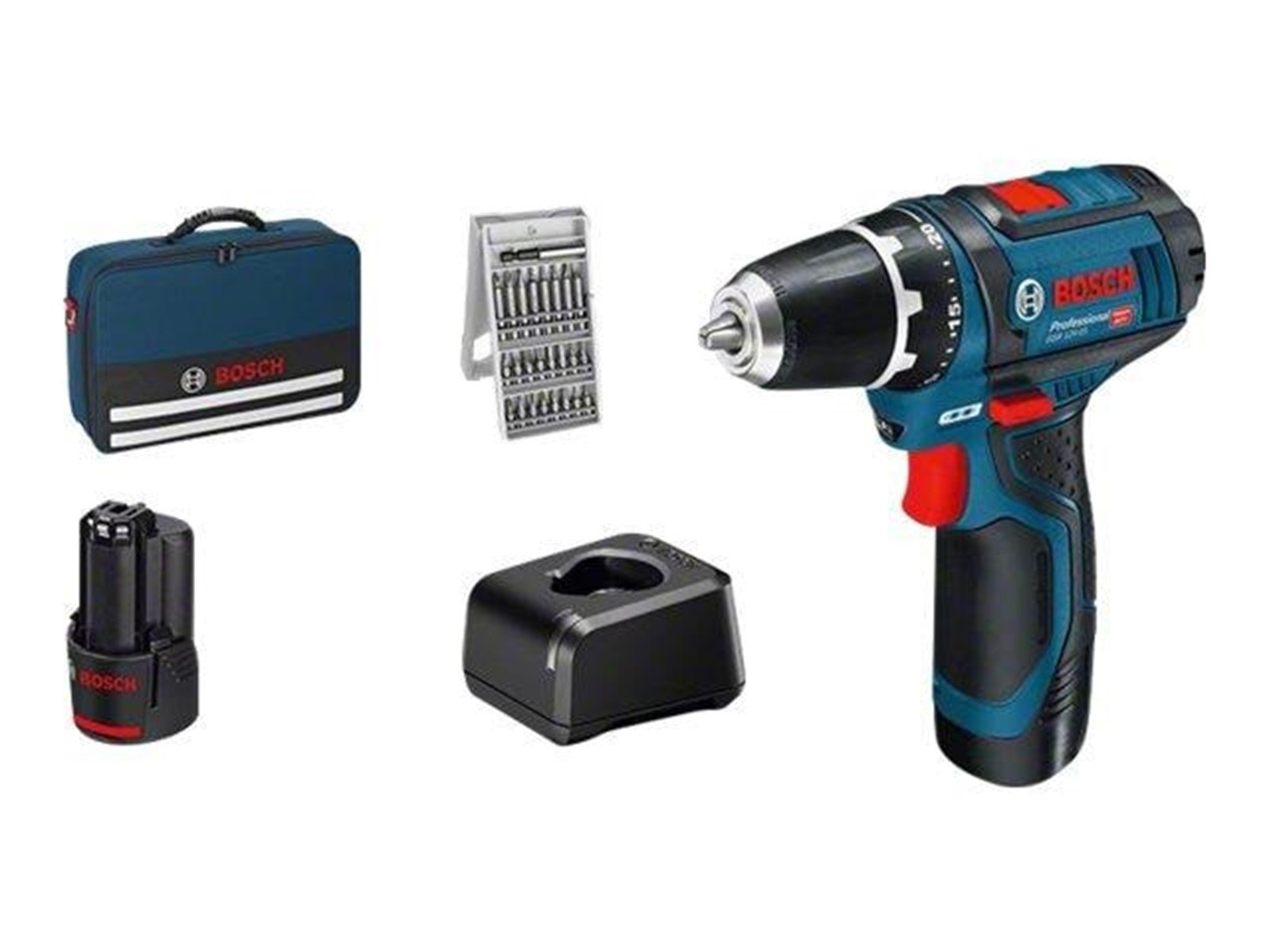 Bosch Professional GSR 12V-15 PROFESSIONAL BORE-/SKRUEMASKINE MED 2X