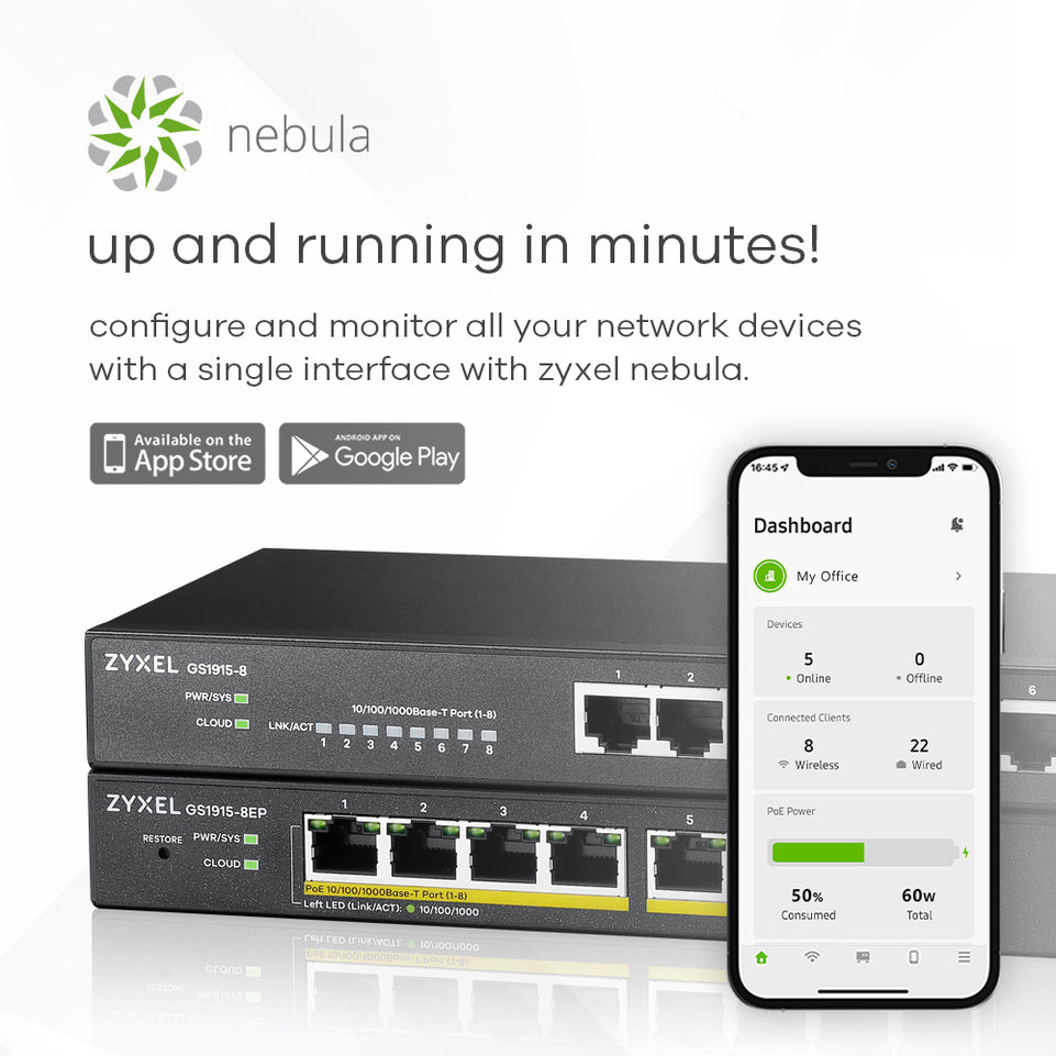 Zyxel GS1915-8 Port Smart Managed Layer2 NebulaFlex Switch