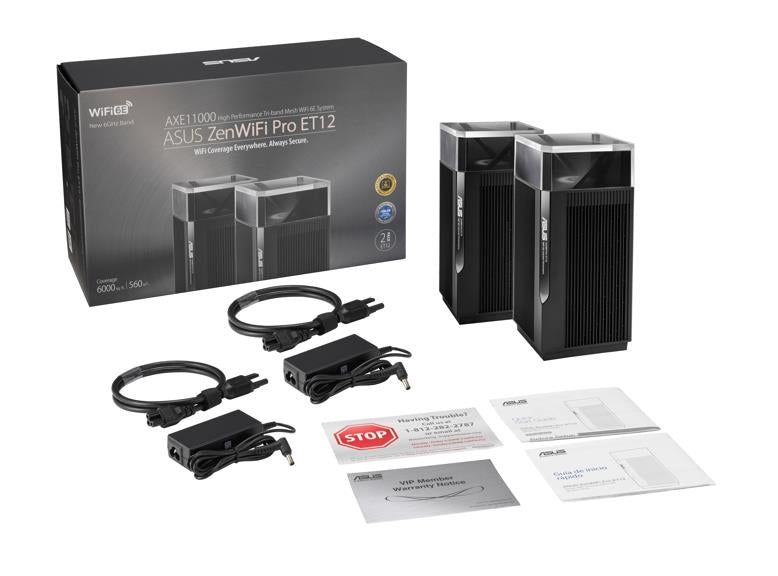 ASUS WL-Router ZenWiFi Pro ET12 AX11000 2er Set Schwarz