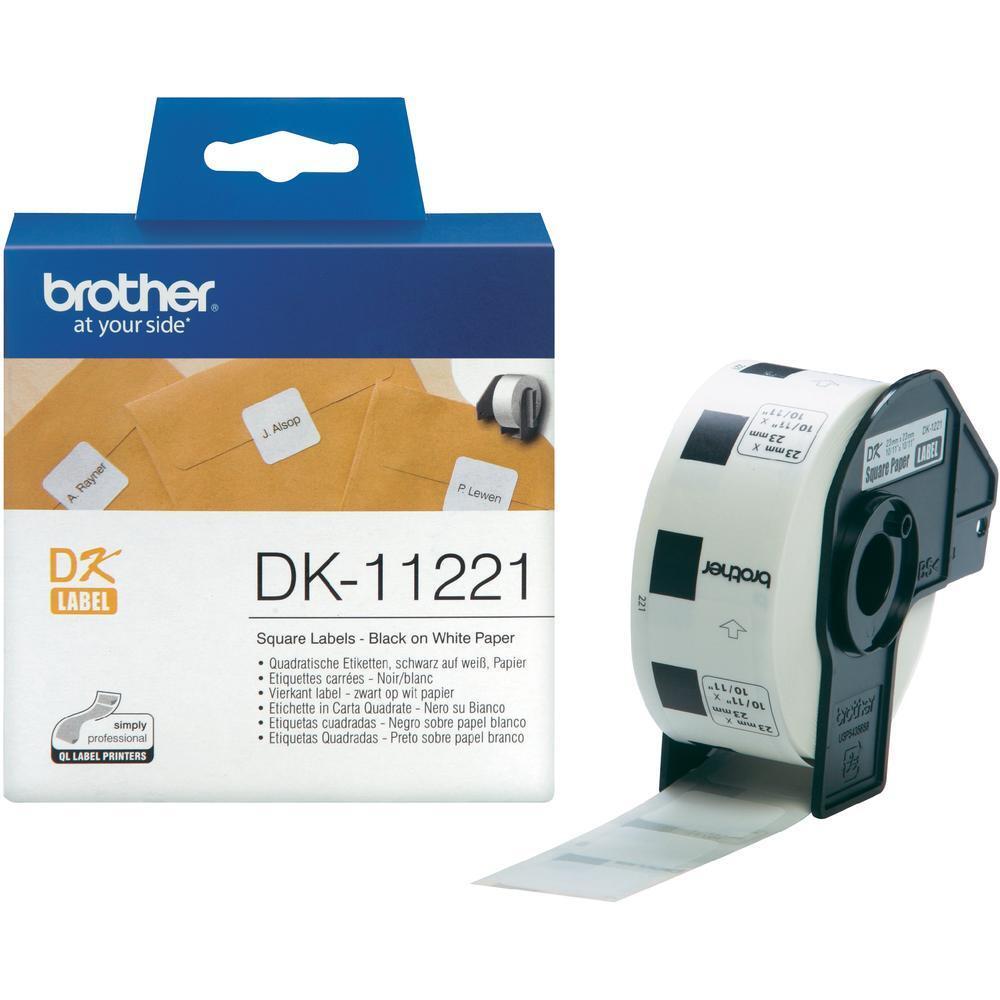 Brother DK-11221 - Etiketten - 23 x 23 mm - 1000 Etikett(en) - für QL 1050, 1050N, 1060N, 500, 500A, 500BS, 500BW, 550,