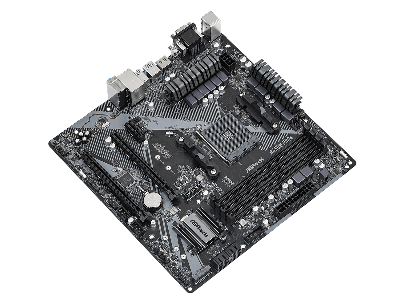 ASRock B450M Pro4 R2.0 Mainboard - AMD B450 - AMD AM4 socket - DDR4 RAM - Micro-ATX