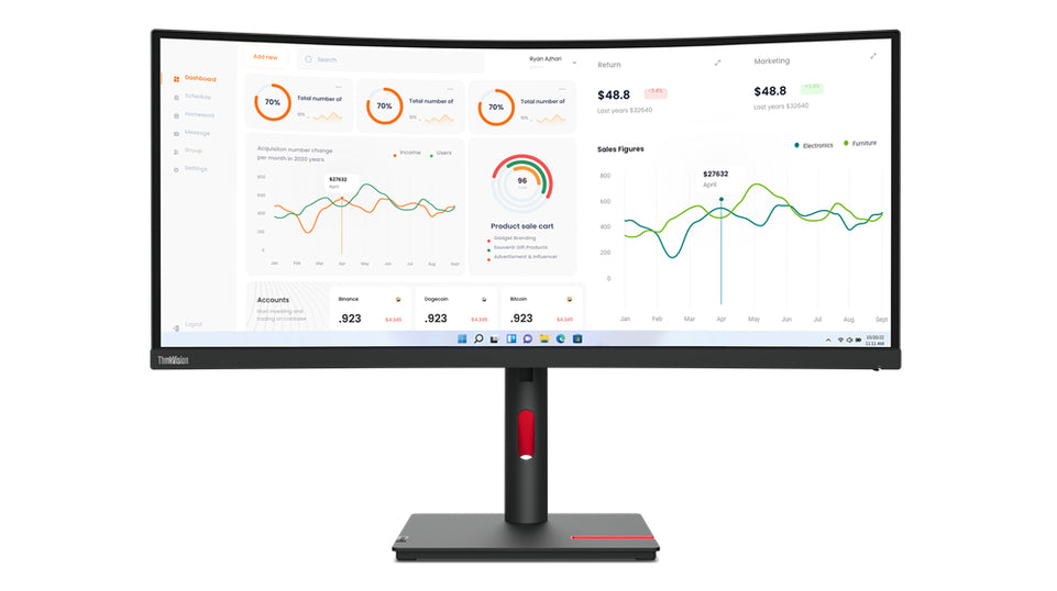 Lenovo ThinkVision T34w-30  (34")   WQHD HDMI/DP/USB-C/DOC