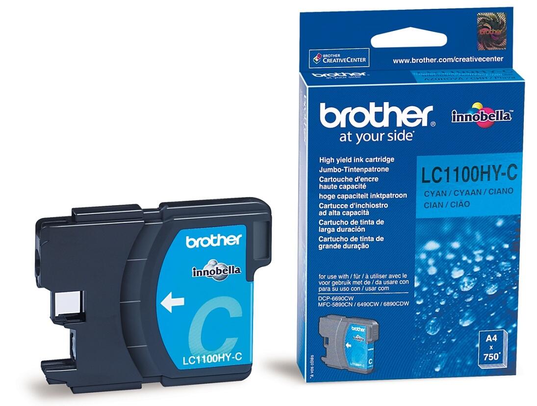 Brother Original LC-1100HYC Druckerpatrone cyan 750 Seiten (LC1100HYC)