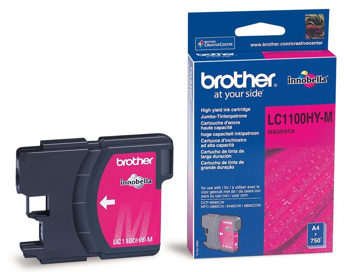 Brother Original LC-1100HYM Druckerpatrone magenta 750 Seiten (LC1100HYM)