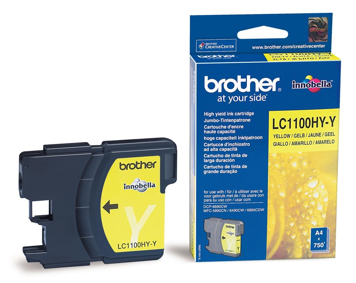 Brother Original LC-1100HYY Druckerpatrone gelb 750 Seiten (LC1100HYY)