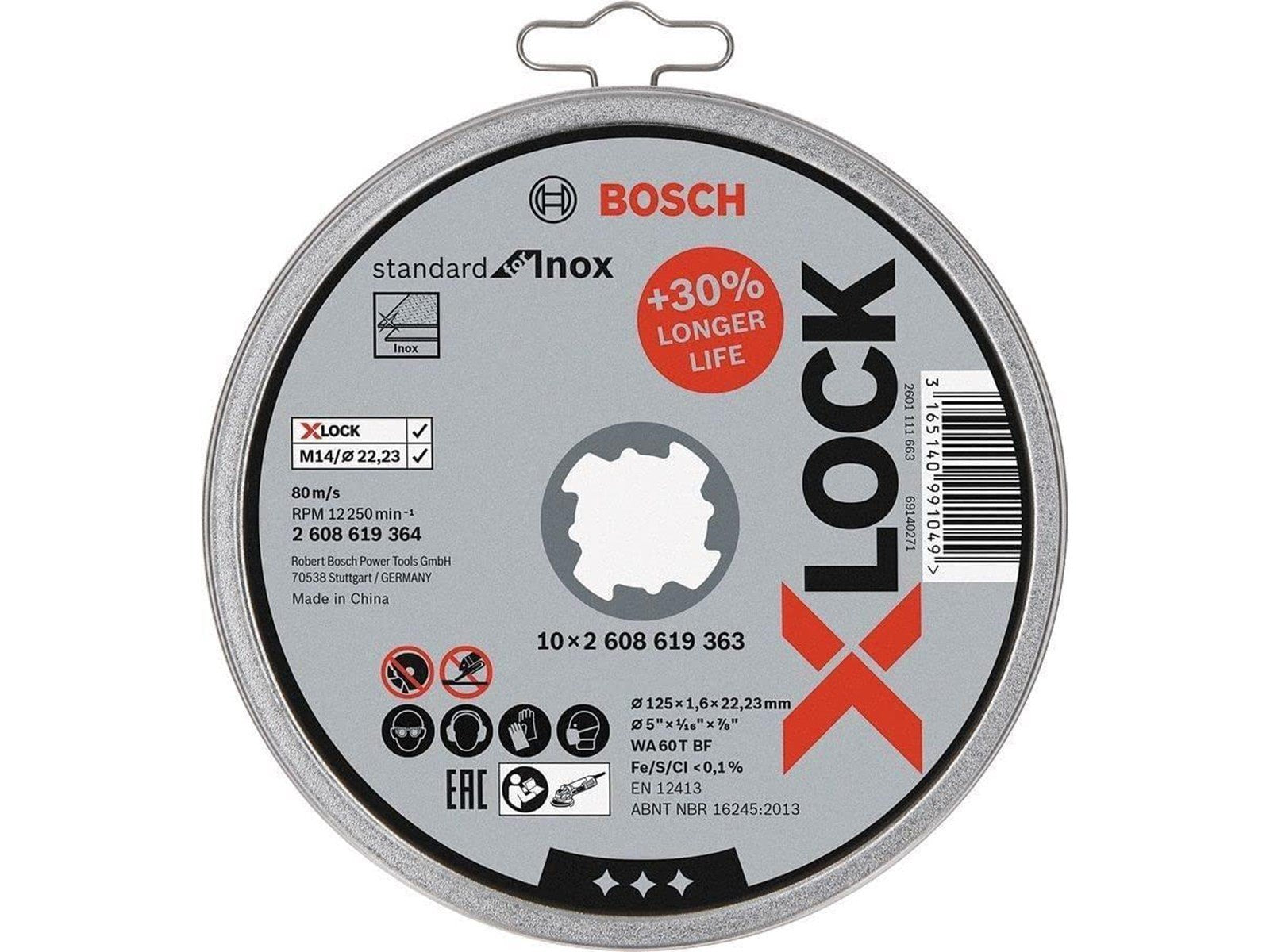 Bosch Cutting disc X-LOCK 125 x 1.6 mm 10 pcs.