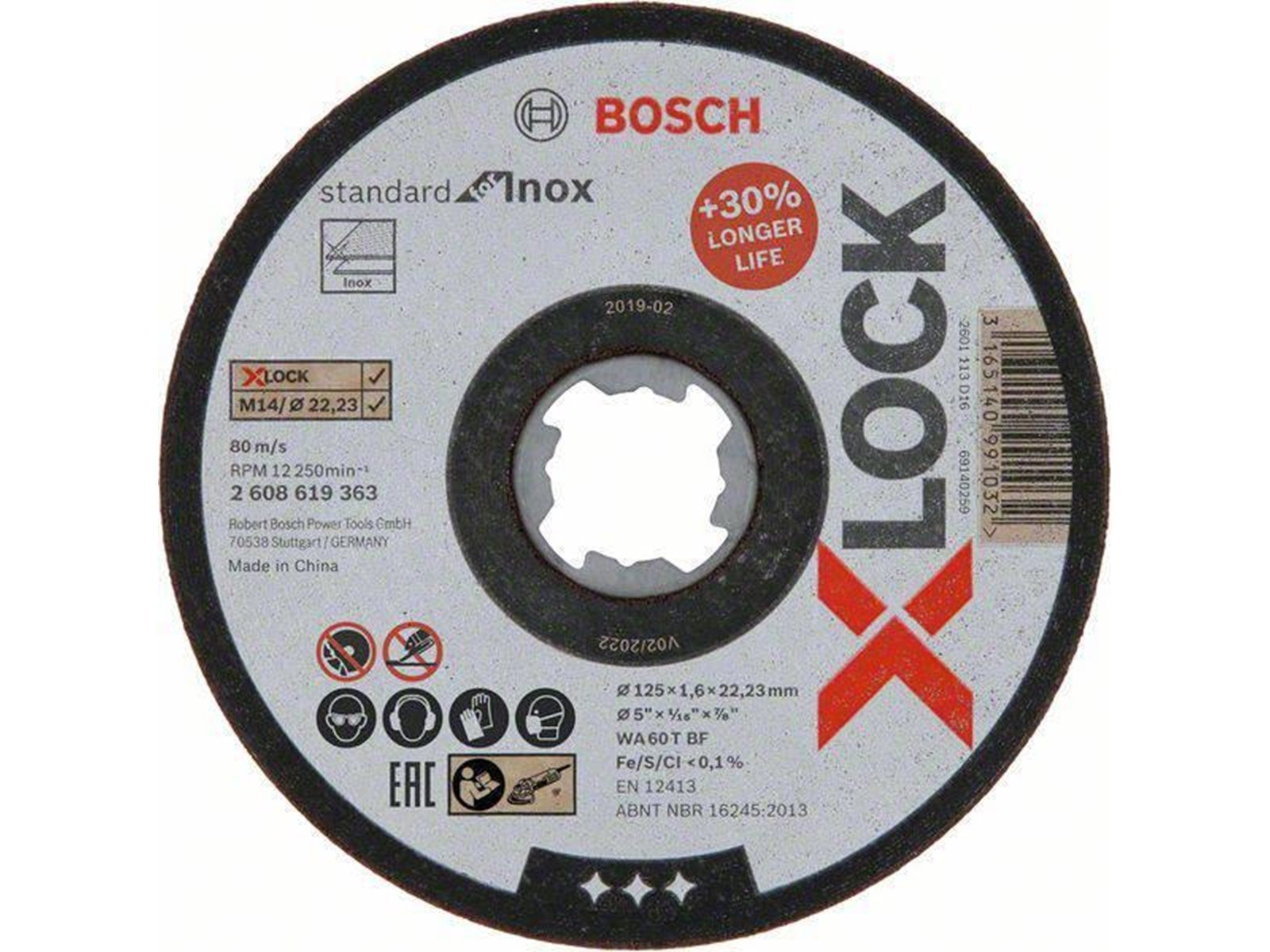 Bosch Cutting disc  X-LOCK 125 x 1.6 mm