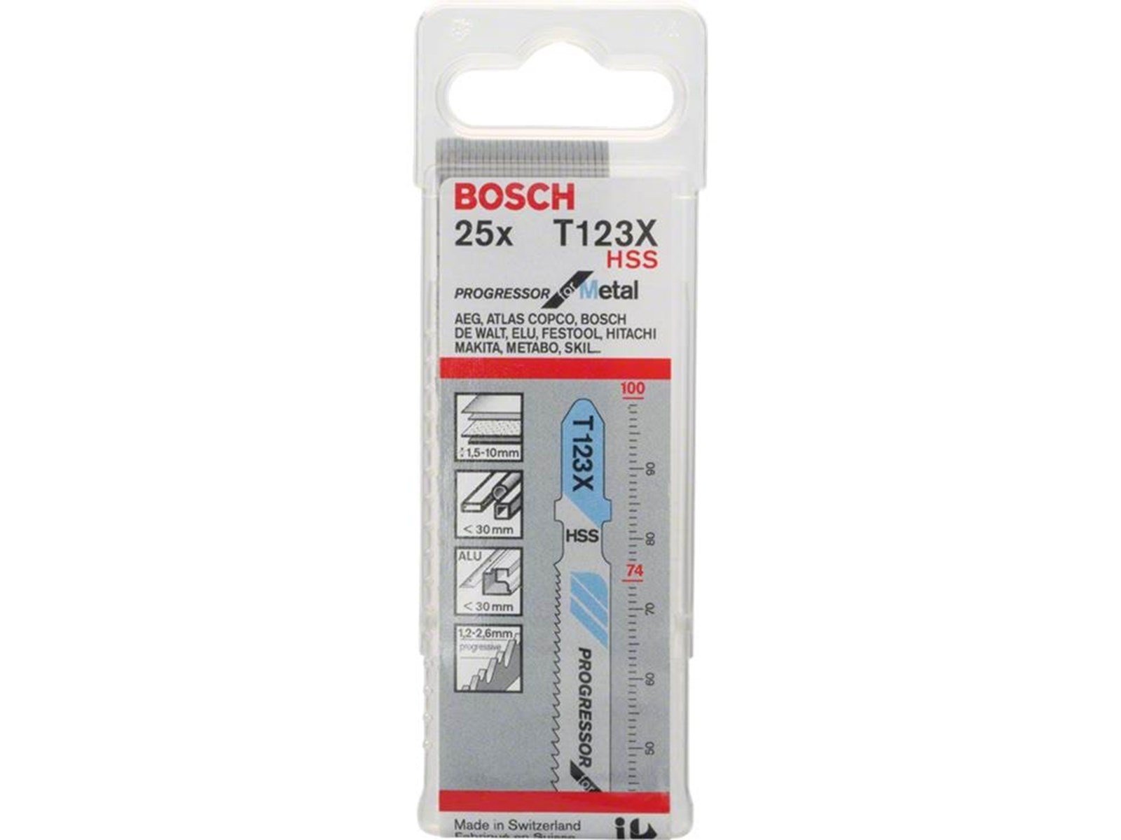 Bosch Jigsaw Blade T 123 X Progressor for Metal  25 pcs.