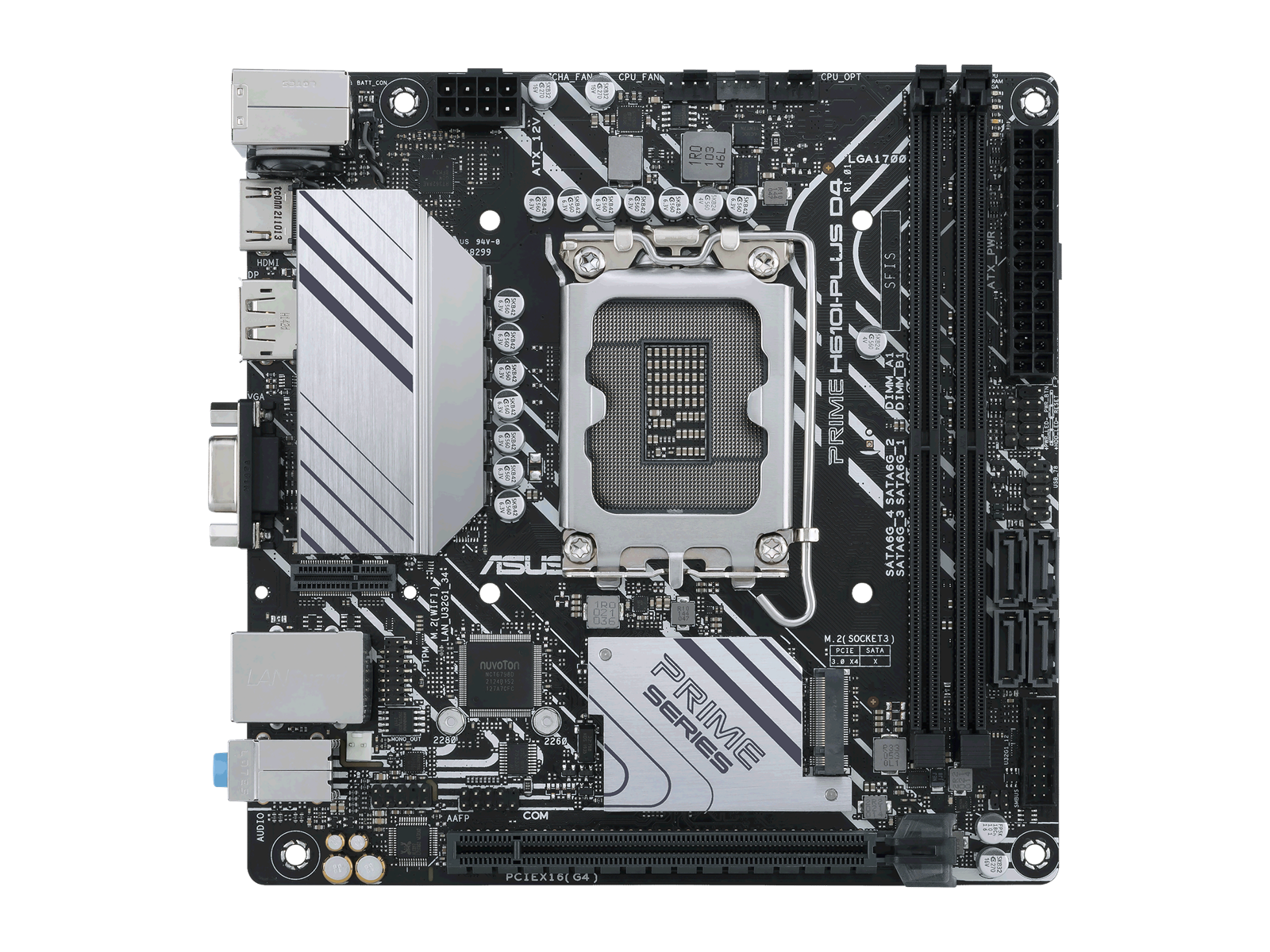 ASUS PRIME H610I-PLUS D4 Mainboard - Intel H610 - Intel LGA1700 socket - DDR4 RAM - Mini-ITX