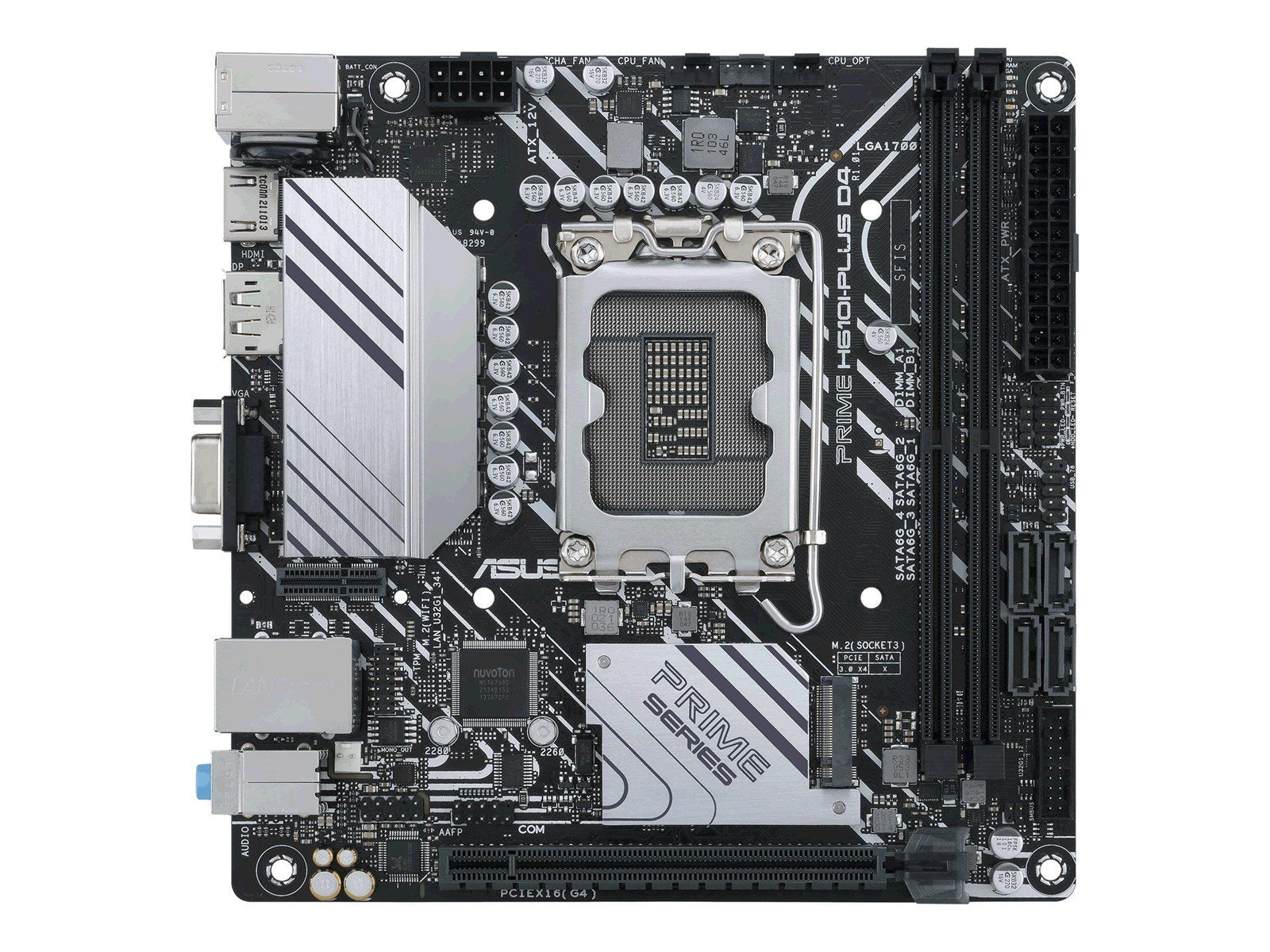 ASUS PRIME H610I-PLUS D4 Mainboard - Intel H610 - Intel LGA1700 socket - DDR4 RAM - Mini-ITX