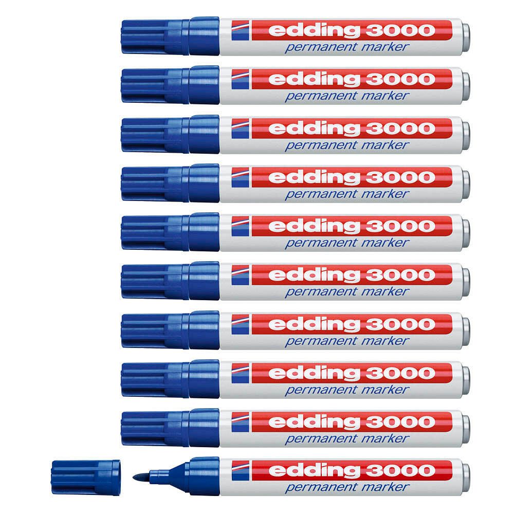 edding 3000 Permanentmarker blau 1,5 - 3,0 mm - 10 Stück