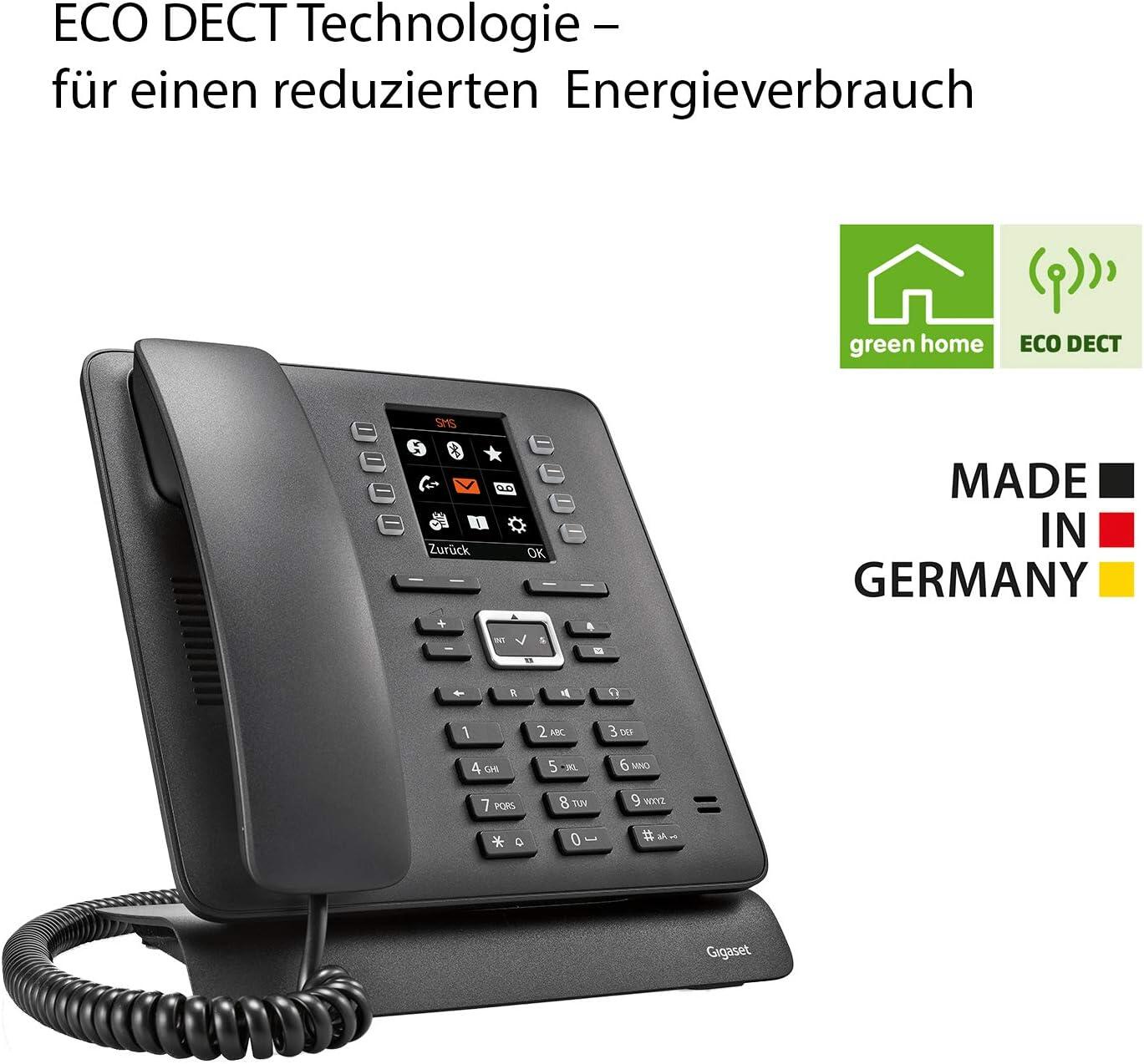 Gigaset T480HX Tischtelefon zum schnurlosen Anschluss - schwarz