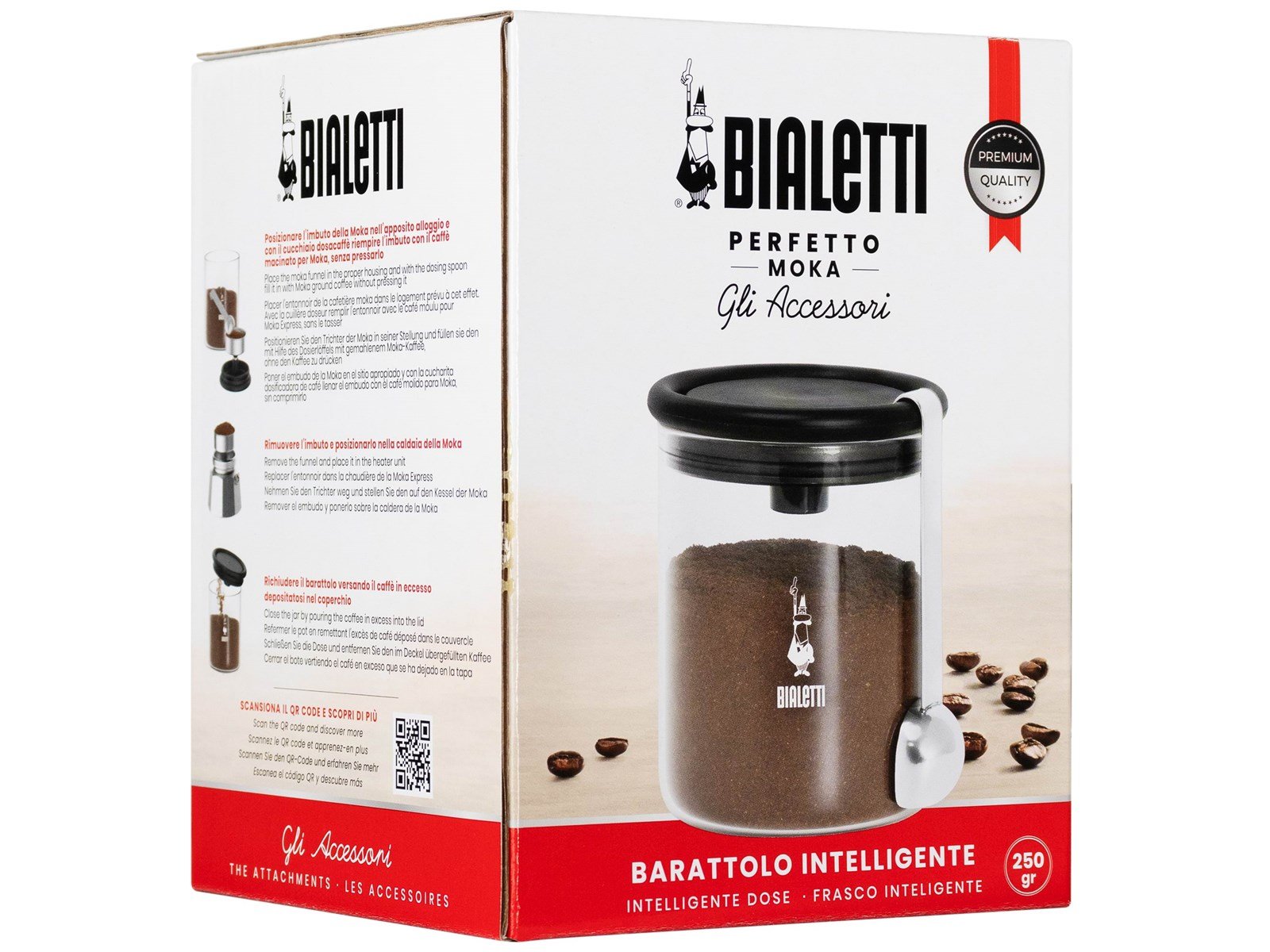 Bialetti Mocha Coffee Jar 250 g (with Cap) Glass