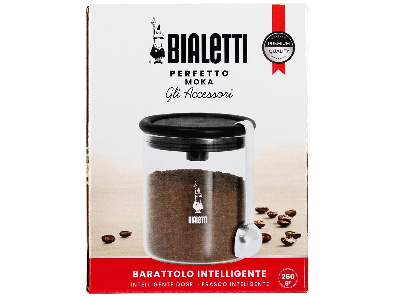 Bialetti Mocha Coffee Jar 250 g (with Cap) Glass