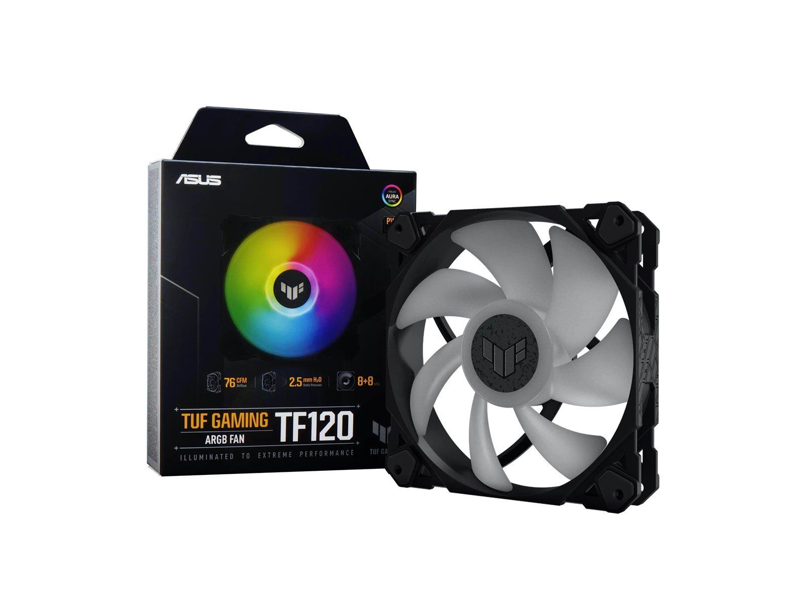 ASUS TUF GAMING TF120 ARGB - Gehäuselüfter - 120mm - Schwarz mit RGB LED - 29 dBA