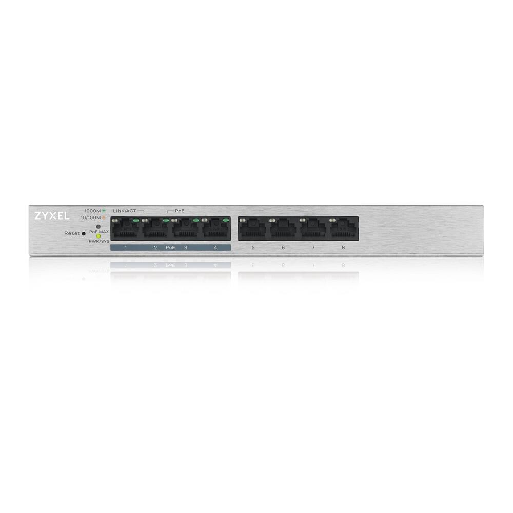 Zyxel Switch 8-Port Gigabit Ethernet 4-Port PoE+ 60W Web managed lüfterlos