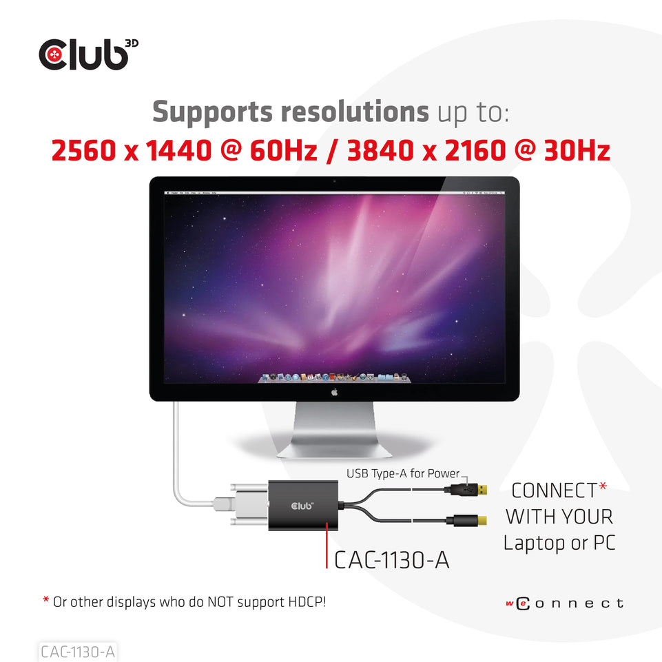 Club3D Adapter MiniDisplayport > DVI DualLink HDCP Off St/Bu ret