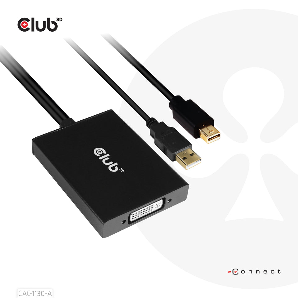 Club3D Adapter MiniDisplayport > DVI DualLink HDCP Off St/Bu ret