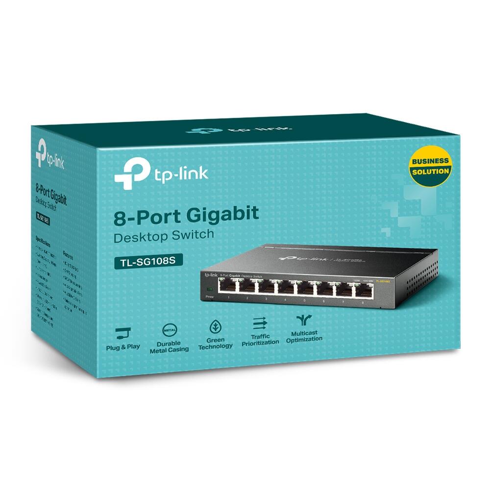 TP-Link TL-SG108S 8-Port 10/100/1000Mbit/s Desktop-Switch