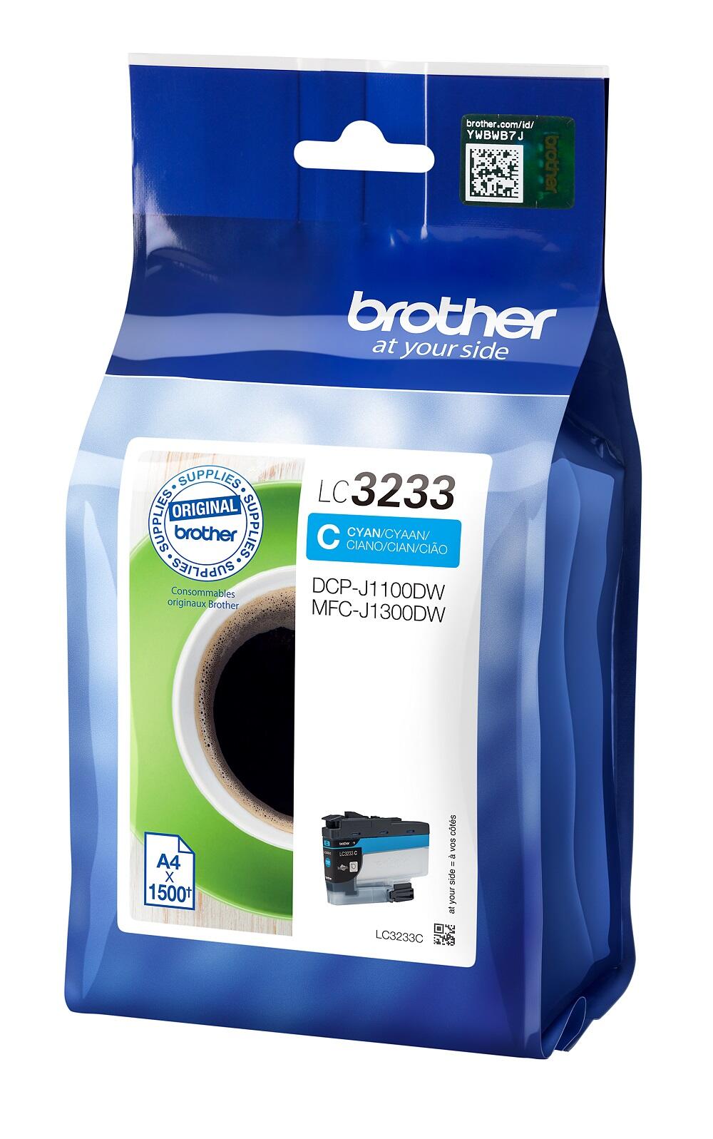 Brother Original LC-3233C Druckerpatrone cyan 1.500 Seiten (LC3233C)