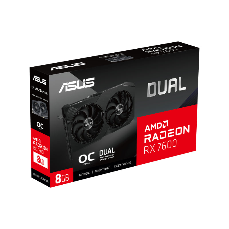 ASUS DUAL-RX7600-O8G-V2 8GB GDDR6 HDMI DP