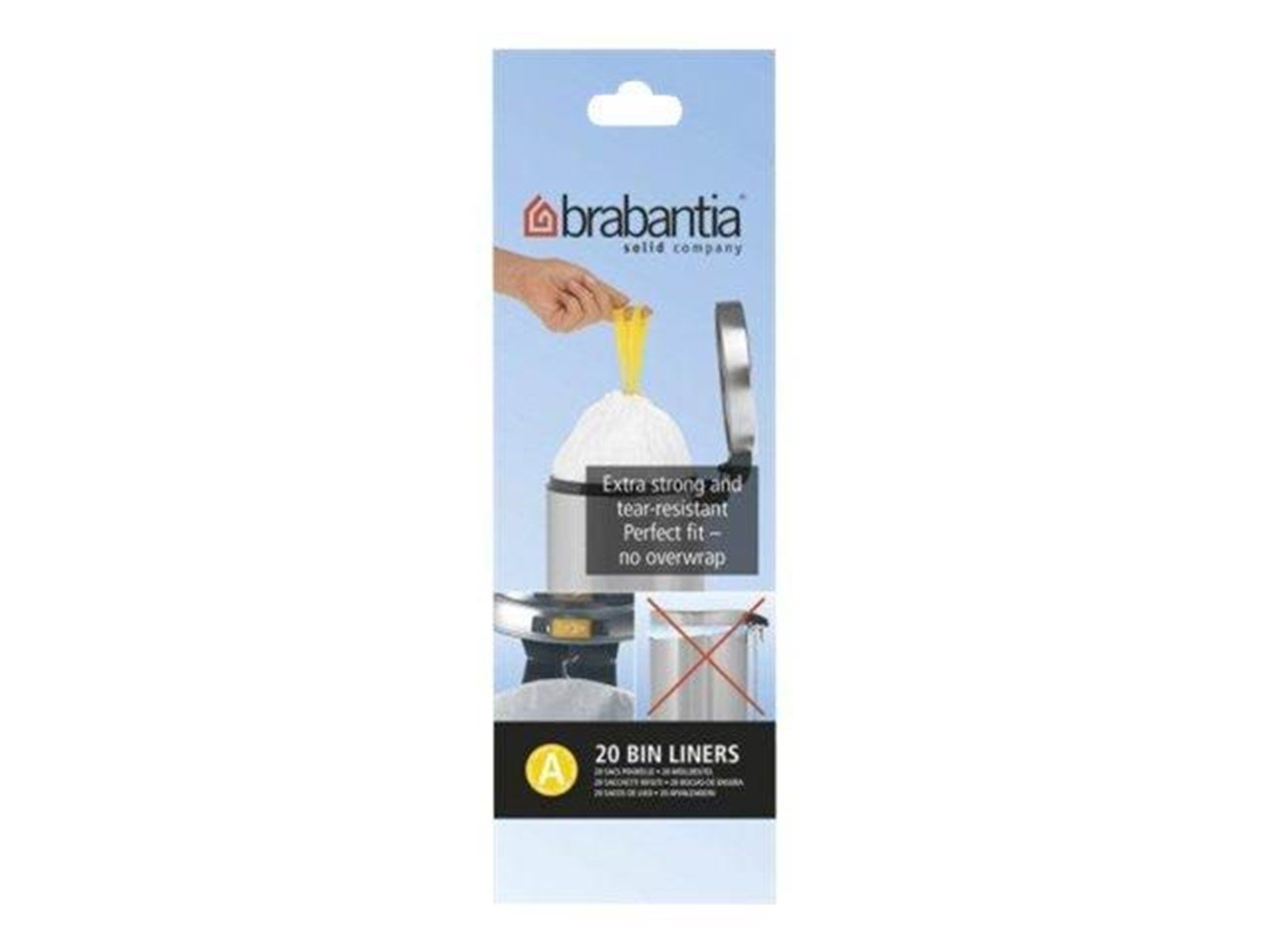 brabantia Size A - trash can liner - 3 L - high-density polyethylene (HDPE) - white