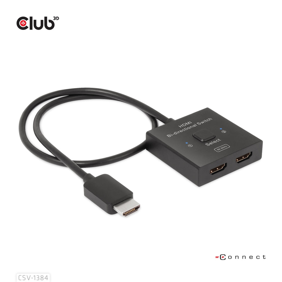 Club3D HDMI Switch 2-in-1 bidirektional   8K60Hz/4K120Hz UHD ret