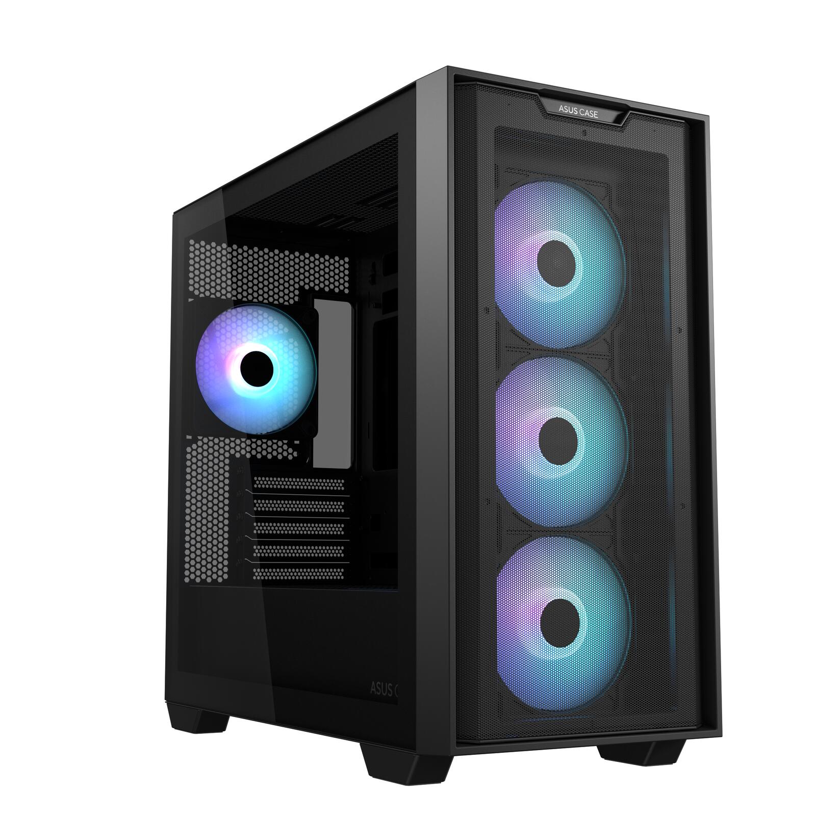 ASUS A21 PLUS TG ARGB microATX PC Gehäuse, schwarz