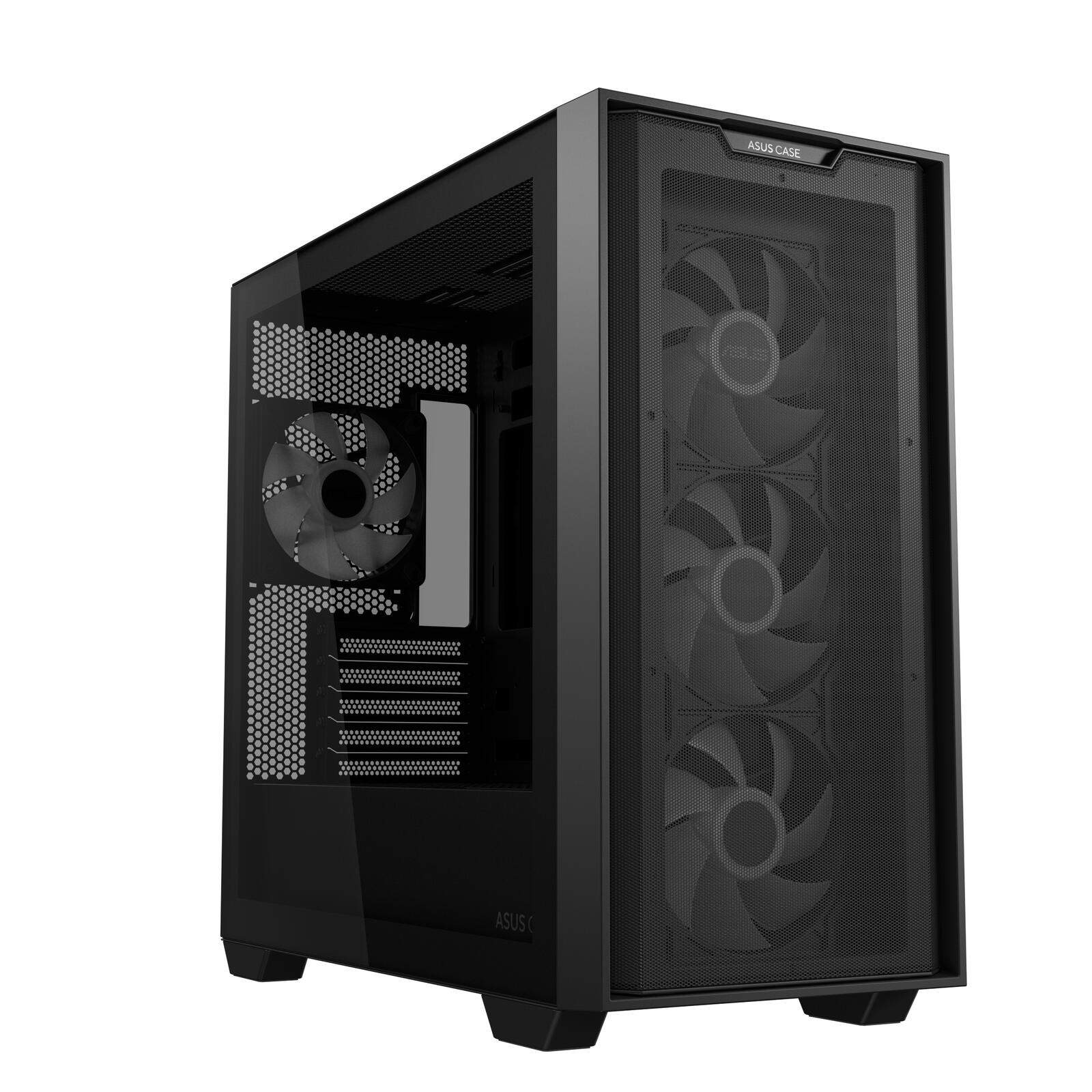 ASUS A21 PLUS TG ARGB microATX PC Gehäuse, schwarz