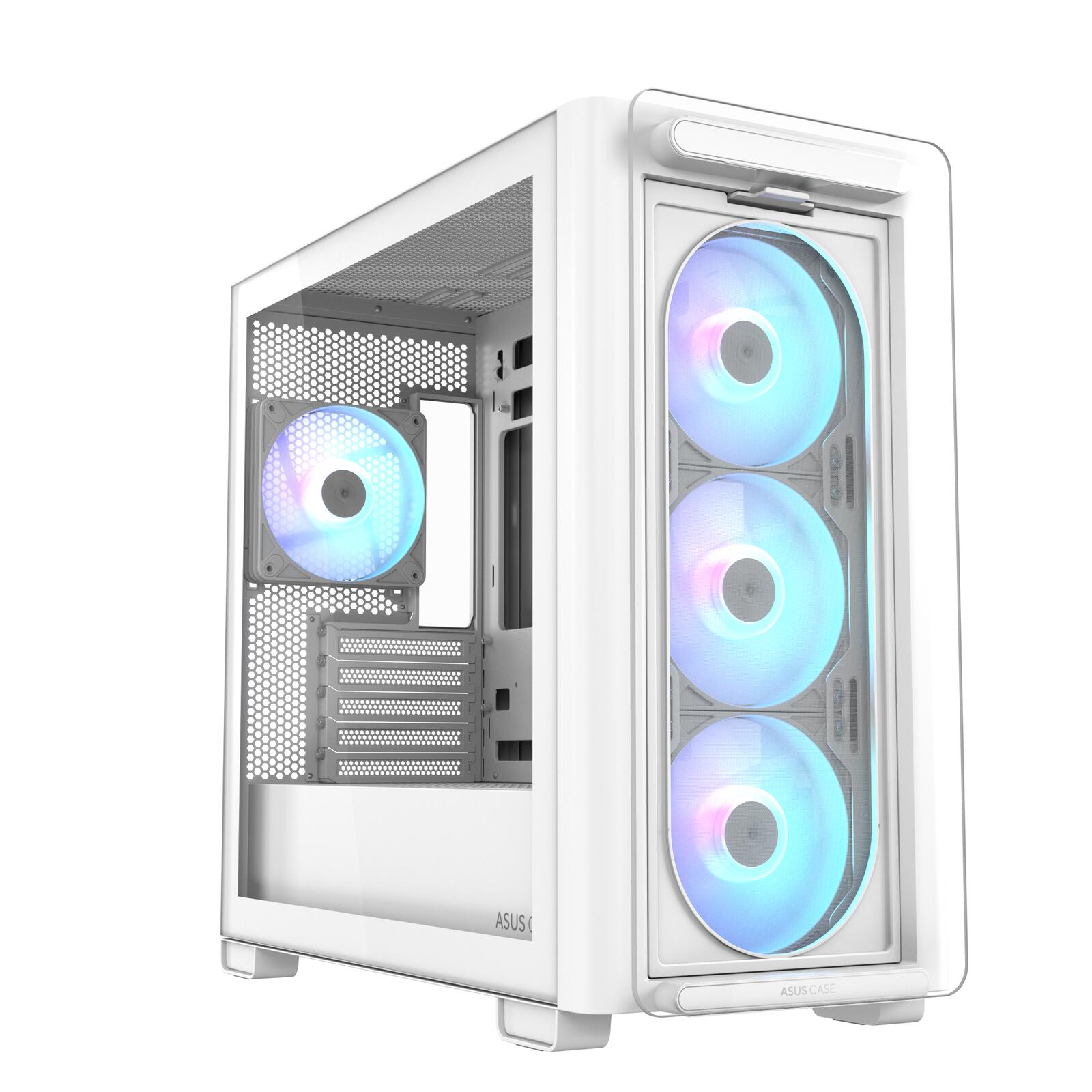 ASUS A23 PLUS TG ARGB microATX PC Gehäuse, weiß